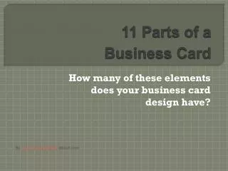 11 parts of a business card