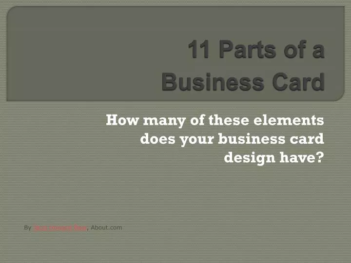 11 parts of a business card