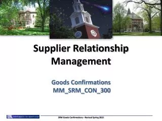 Supplier Relationship Management Goods Confirmations MM_SRM_CON_300