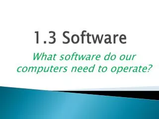 1.3 Software
