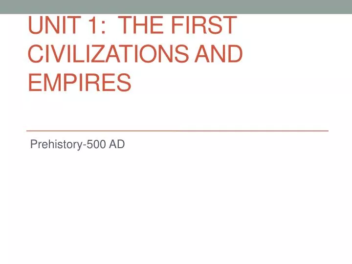 unit 1 the first civilizations and empires