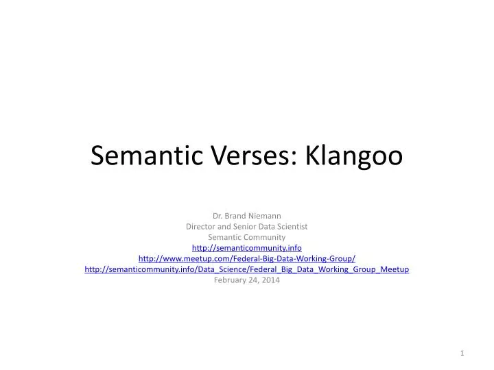 semantic verses klangoo