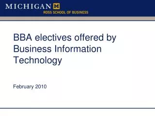BBA electives offered by Business Information Technology