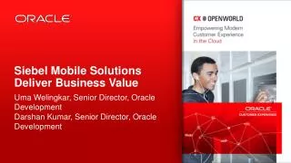 Siebel Mobile Solutions Deliver Business Value