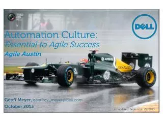 Automation Culture: Essential to Agile Success Agile Austin