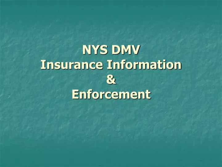 nys dmv insurance information enforcement