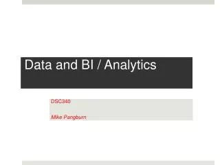 Data and BI / Analytics