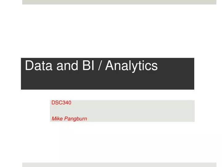 data and bi analytics