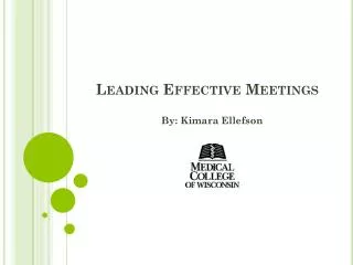 Leading Effective Meetings