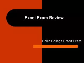 Excel Exam Review