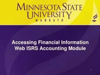 Accessing Financial Information Web ISRS Accounting Module