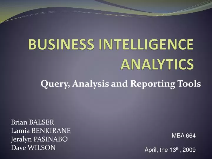 business intelligence analytics