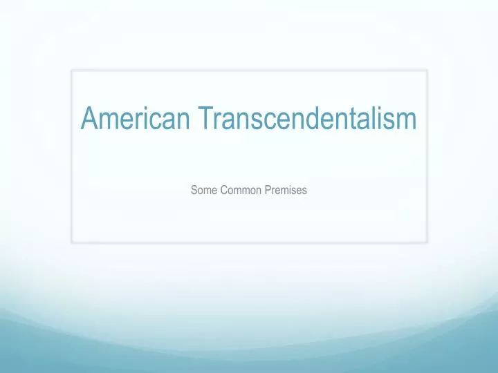 american transcendentalism