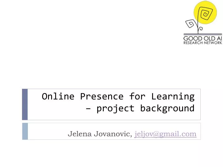 online presence for learning project background