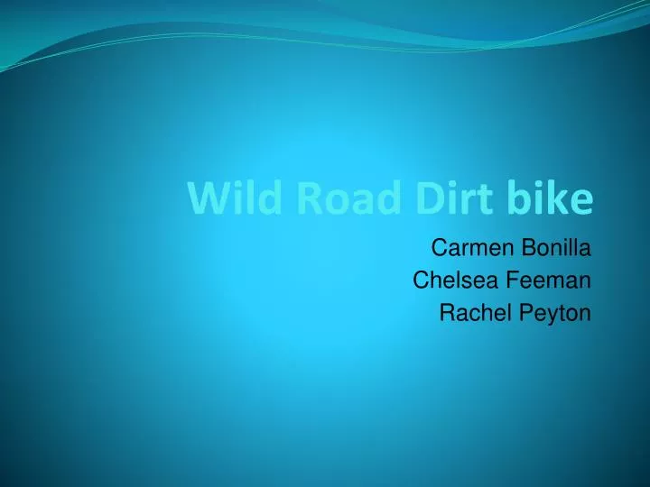 wild road dirt bike