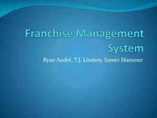 Franchise Management System