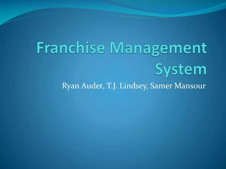 franchise management system