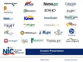 Investor Presentation First Quarter 2012