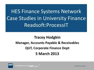 HES Finance Systems Network Case Studies in University Finance Readsoft:ProcessIT