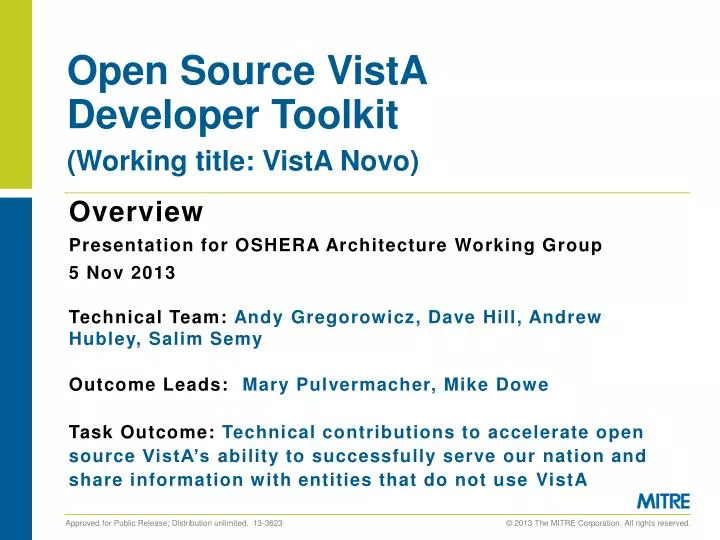 open sourc e vista developer toolkit working title vista novo