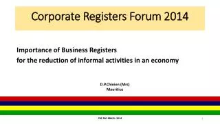 Corporate Registers Forum 2014