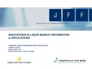 Innovations in Labor Market Information &amp; ApplicatioNS