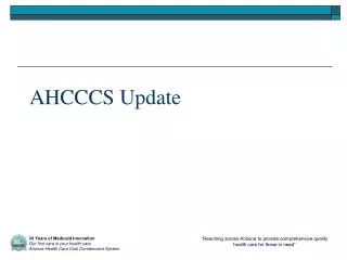 AHCCCS Update