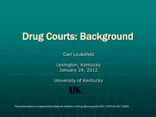 Drug Courts: Background
