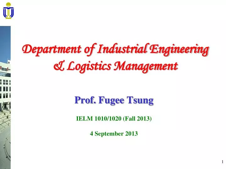 department of industrial engineering logistics management