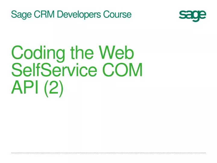 sage crm developers course