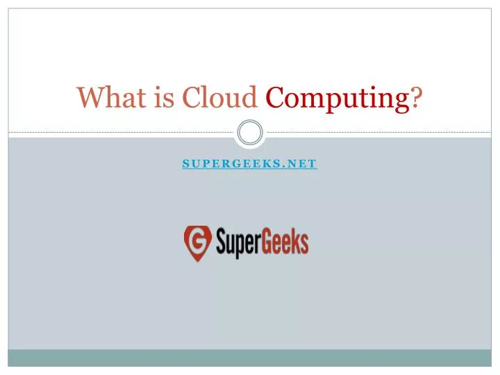 what is cloud computing