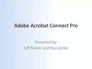 Adobe Acrobat Connect Pro