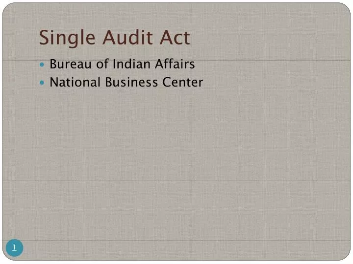 single audit act