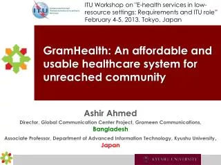 GramHealth : An affordable and usable healthcare system for unreached community