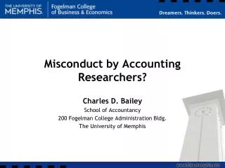Misconduct by Accounting Researchers?
