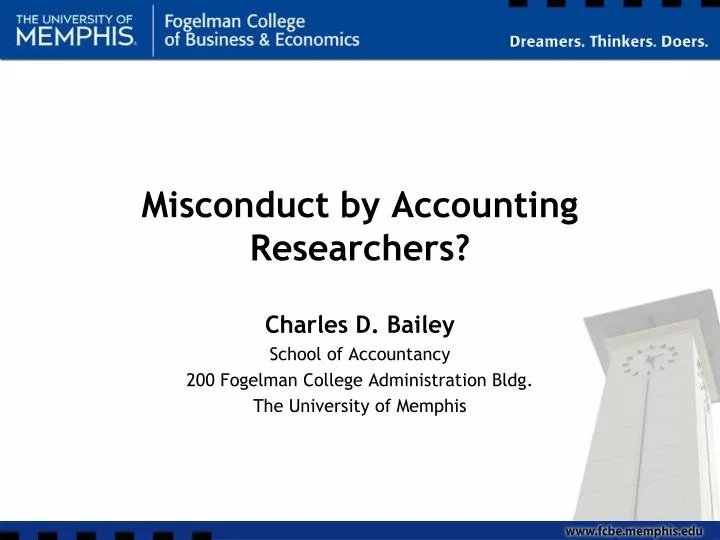 misconduct by accounting researchers