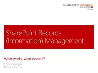 SharePoint Records (Information) Management