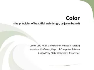 Color (the principles of beautiful web design, by jason beaird )