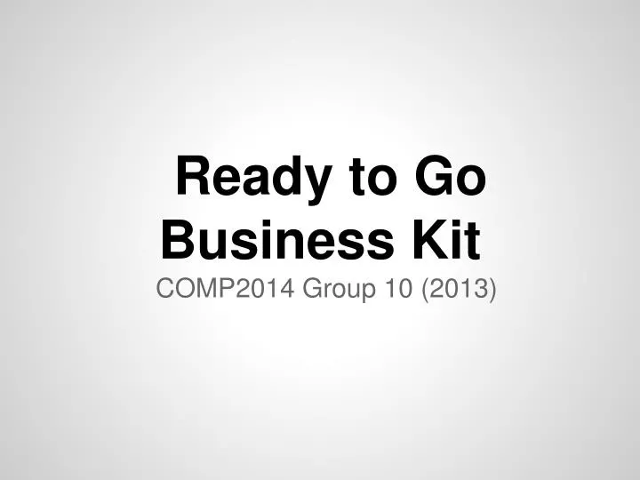 ready to go business kit