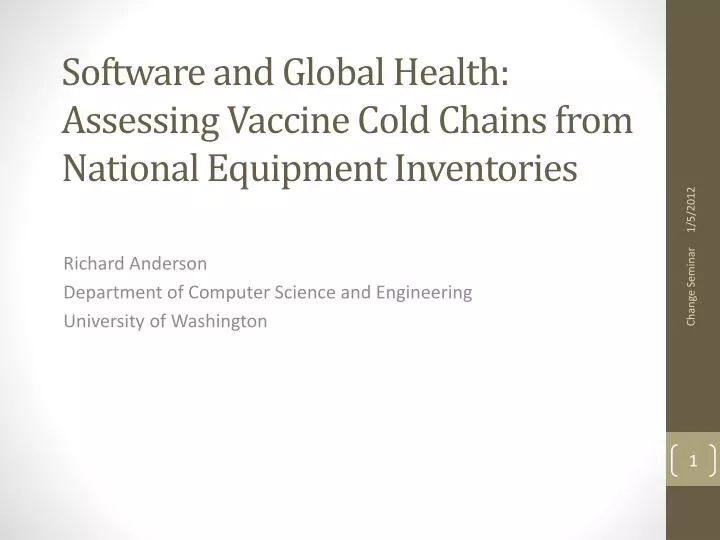 software and global health assessing vaccine cold chains from national equipment inventories