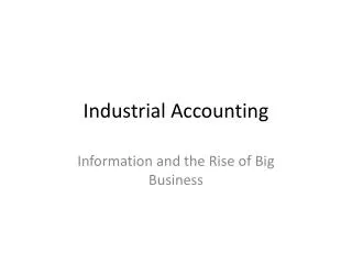 Industrial Accounting