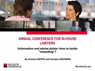 ANNUAL CONFERENCE FOR IN-HOUSE LAWYERS