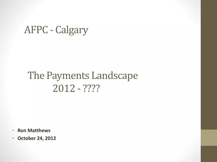 the payments landscape 2012