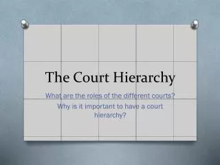 The Court Hierarchy