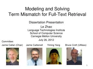 Modeling and Solving Term Mismatch for Full-Text Retrieval