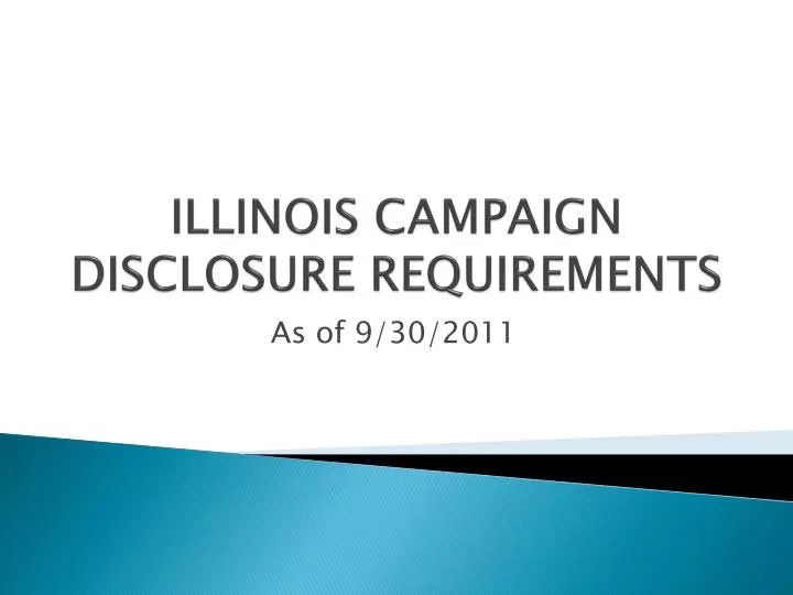 illinois campaign disclosure requirements