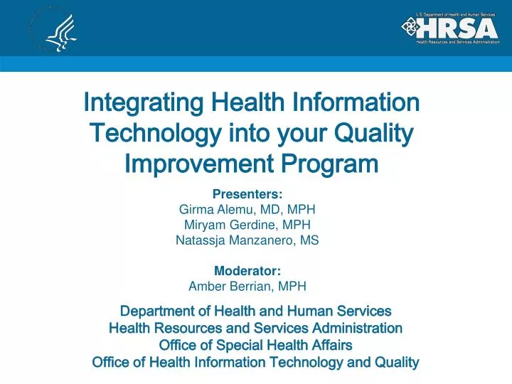 integrating health information technology into your quality improvement program