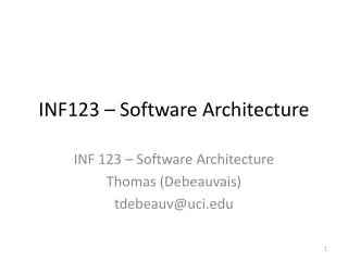 INF123 – Software Architecture