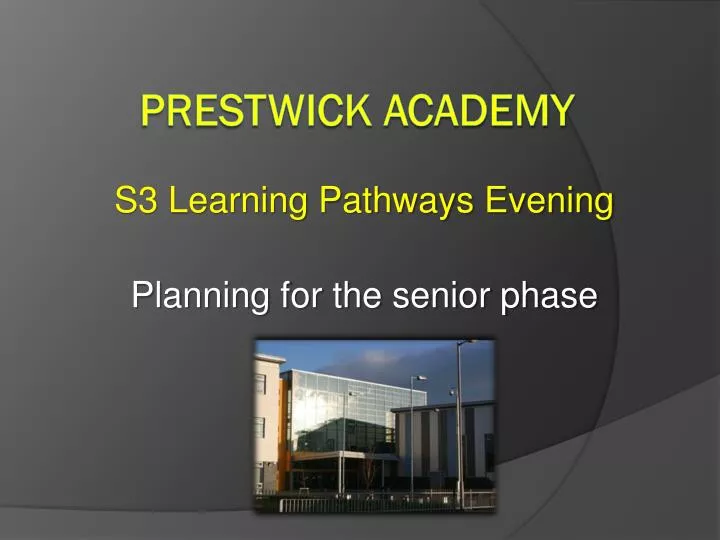 s3 learning pathways evening planning for the senior phase