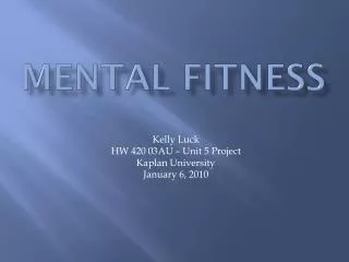 Mental Fitness